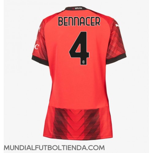 Camiseta AC Milan Ismael Bennacer #4 Primera Equipación Replica 2023-24 para mujer mangas cortas